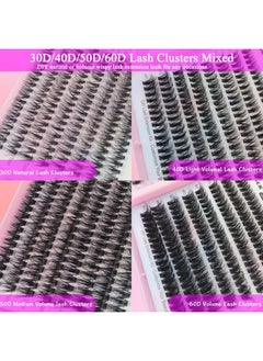 DAODER DAODER Wispy Lash Extension Kit 640Pcs Cluster Lashes Natural Look, Short Lash Clusters Kit 9-13mm 30D 40D 50D 60D D Curl Individual Lashes Kit with Lash Bond Seal Remover(30D+40D+50D+60D Kit 9-13mm)  - Image 4
