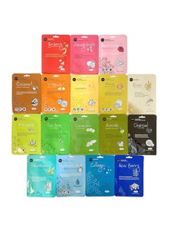 Celavi Cosmetics Celavi Essence Facial Sheet Face Mask Variety Set 17Packs Classic Korean Skincare 
