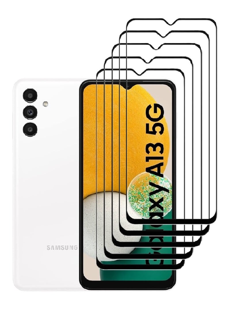 AINA 5 Pieces Tempered Glass Screen Protector 5D Designed For Samsung Galaxy A13 5G Full Glue Edge to Edge Full Screen Coverage And Bubble Free - Image 1