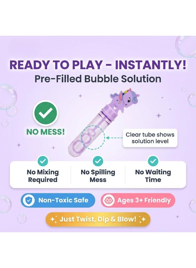 Unicorn Bubble Wand Party Favors 24Pcs for Kids – Magical Return Gifts for Birthday Party, Mini Bubble Blower Toys for Girls u0026 Boys – Unicorn Themed Goody Bag Fillers, Outdoor Summer Fun Toys, Party Giveaways, Wedding u0026 Classroom Rewards for Kids (24Pcs) - Image 3