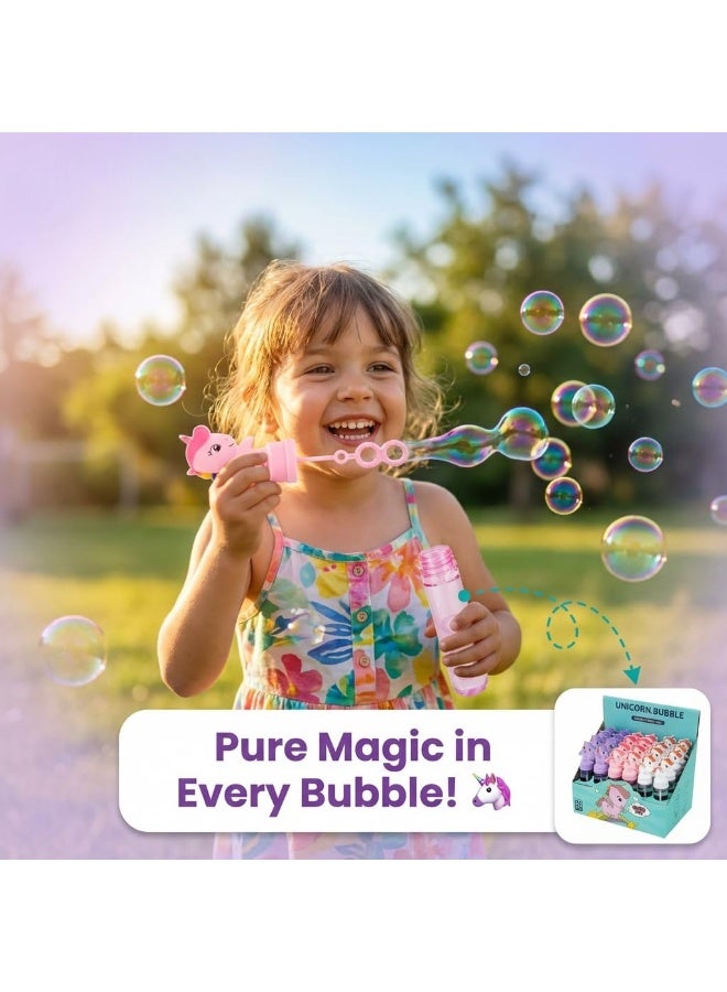 Unicorn Bubble Wand Party Favors 24Pcs for Kids – Magical Return Gifts for Birthday Party, Mini Bubble Blower Toys for Girls u0026 Boys – Unicorn Themed Goody Bag Fillers, Outdoor Summer Fun Toys, Party Giveaways, Wedding u0026 Classroom Rewards for Kids (24Pcs) - Image 4