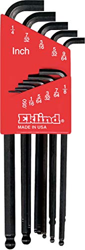 Eklind Tool EKLIND 13111 StubbyBallHexL Key allen wrench 11pc set SAE Inch Sizes 05014 Long series - Image 1
