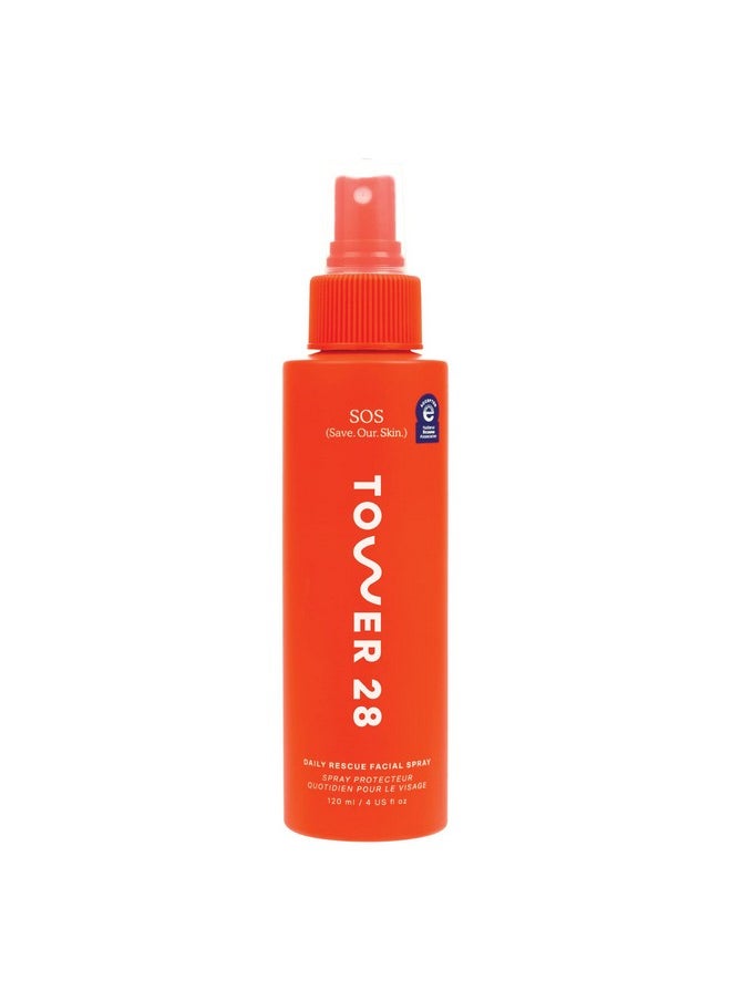TOWER 28 Sos Daily Rescue Facial Spray For Sensitive Skin Soothing And Refreshing Ph Balancing Toner For Face Helps Reduce Redness And Breakouts 4 Fl Oz  - Image 1