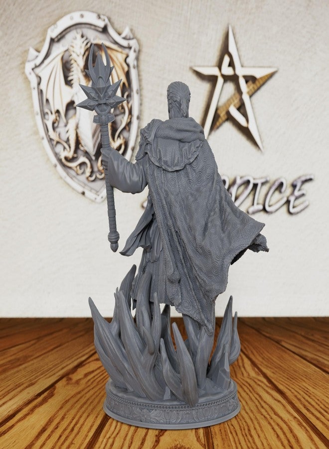 AUSPDICE Unpainted TTRPG Minis for Fantasy Role Playing & Tabletop RPG Game - 28mm Scale Miniature Figure for Dungeon Masters, Human Miniatures Gaming RPG Accessory - Wizard Loremaster (AS260) - Image 4