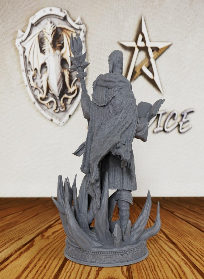 AUSPDICE Unpainted TTRPG Minis for Fantasy Role Playing & Tabletop RPG Game - 28mm Scale Miniature Figure for Dungeon Masters, Human Miniatures Gaming RPG Accessory - Wizard Loremaster (AS260) - Image 3