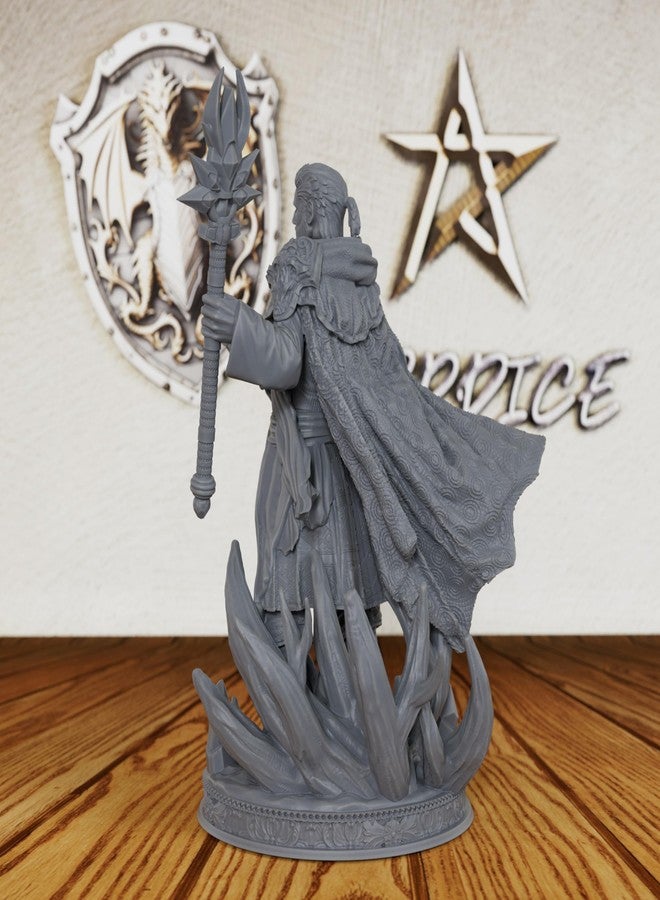 AUSPDICE Unpainted TTRPG Minis for Fantasy Role Playing & Tabletop RPG Game - 28mm Scale Miniature Figure for Dungeon Masters, Human Miniatures Gaming RPG Accessory - Wizard Loremaster (AS260) - Image 5