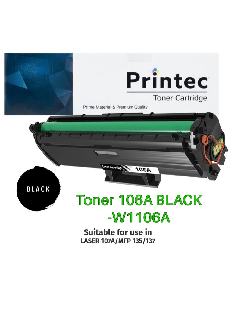 Printec Toner 106A BLACK -W1106A - Image 1