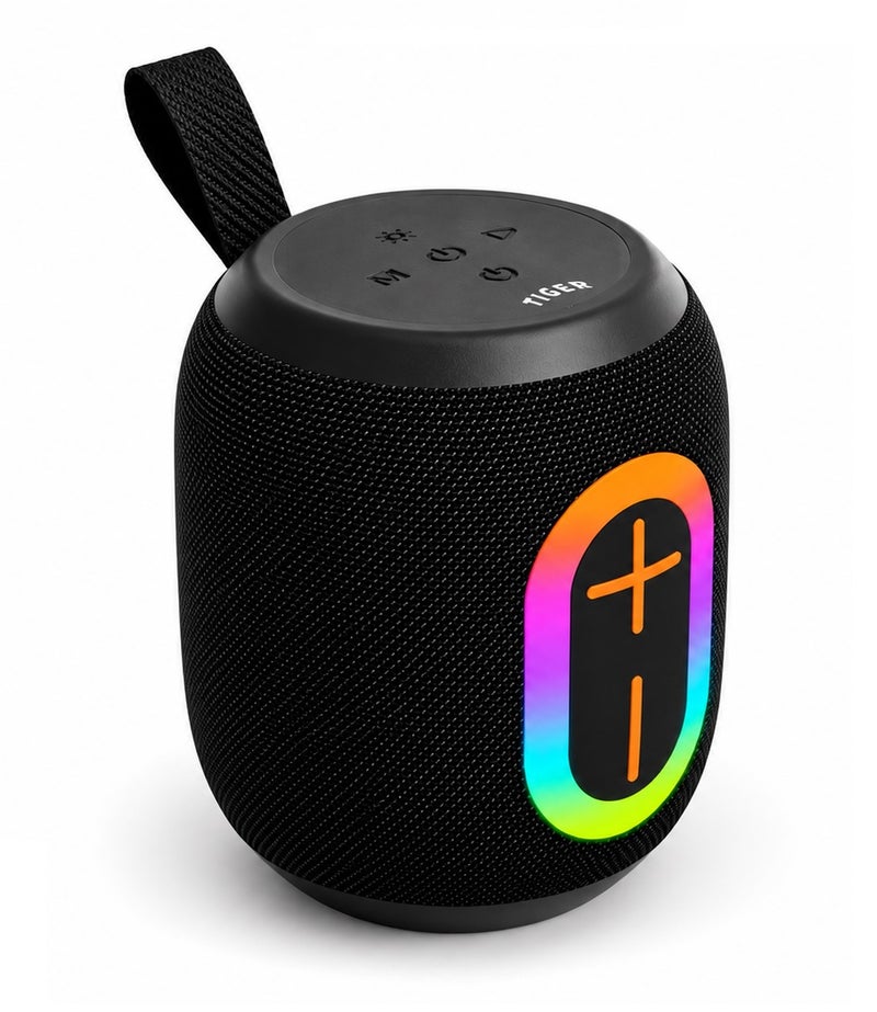 تايجر سبيكر بلوتوث T-157 مع إضاءة RGB وصوت ستيريو، وقت تشغيل يصل الى 3 ساعات، تصميم محمول مثالي للرحلات والمناسبات - Image 3