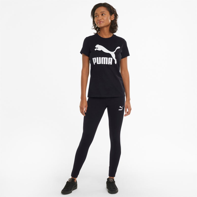 PUMA Classics Logo Womens Black T-shirt - Image 3