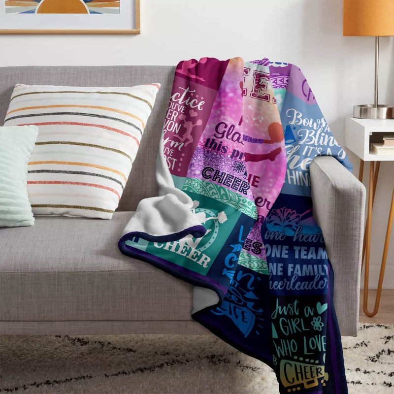 Gevuto Cheerleader Gifts Blanket 50""x40"" - Cheer Gifts for Cheerleaders - Cheerleading Gifts Throw - Gifts for Cheerleaders - Cheerleading Gift Ideas -Cheer Coach Gift -Cheer Blankets for Girls Teens - Image 4