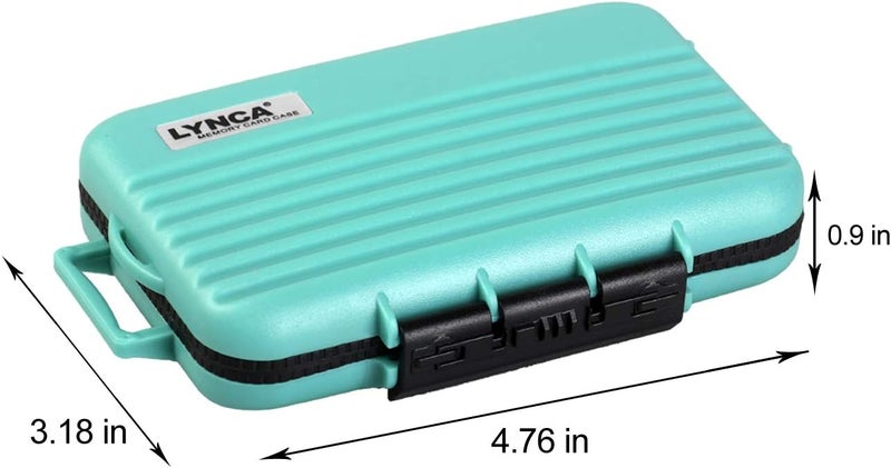 Lynca 24 Slots Camera Memory Card Case Holder Water-Resistant Anti-Shock SD Card Case Holder Wallet for 8 SD Cards 4 CF Cards 12 Micro SD/TF Cards Storage Box, Compact Memory Cards Wallet (Green) - Image 3