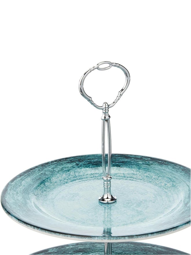 EDESSA Lava Porcelain Ceramic 2-Tier Cake Stand, 20x27cm - Image 3