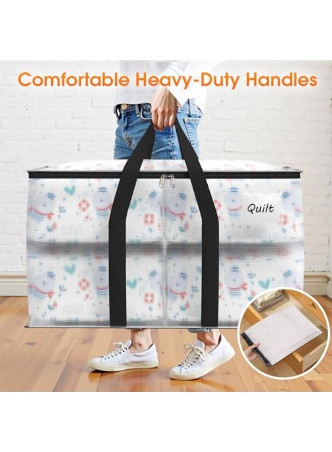 baytella 6 Pack 90L Large Capacity Storage Bags, Heavy Duty Foldable Moving Bags with Reinforced Handles and Zippers, Clothes Organizer for Packing, Moving and Home Storage - Image 4