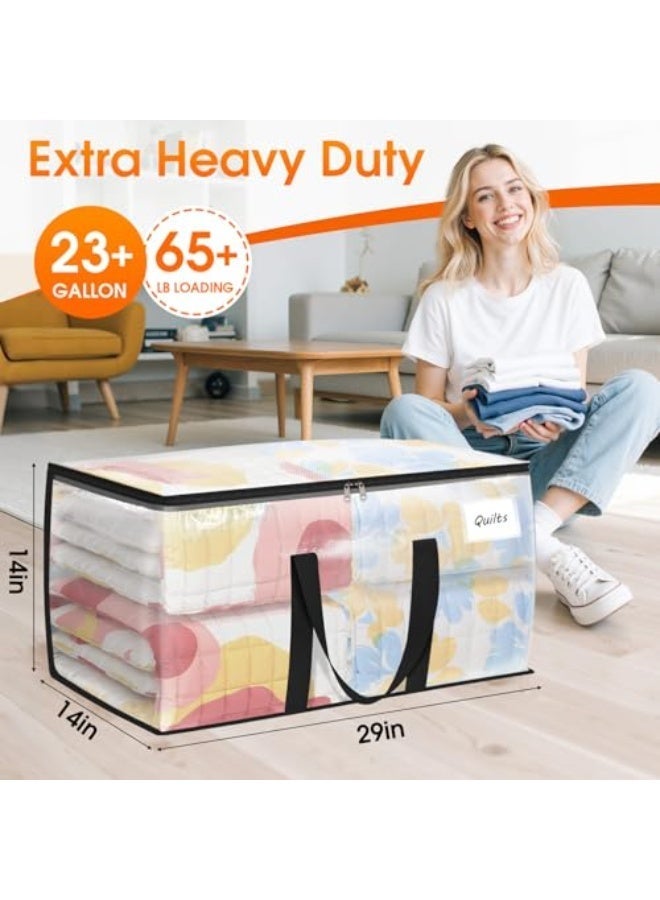 baytella 6 Pack 90L Large Capacity Storage Bags, Heavy Duty Foldable Moving Bags with Reinforced Handles and Zippers, Clothes Organizer for Packing, Moving and Home Storage - Image 2