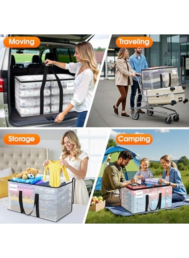 baytella 6 Pack 90L Large Capacity Storage Bags, Heavy Duty Foldable Moving Bags with Reinforced Handles and Zippers, Clothes Organizer for Packing, Moving and Home Storage - Image 3
