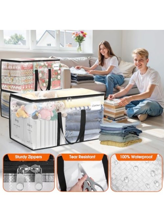 baytella 6 Pack 90L Large Capacity Storage Bags, Heavy Duty Foldable Moving Bags with Reinforced Handles and Zippers, Clothes Organizer for Packing, Moving and Home Storage - Image 5