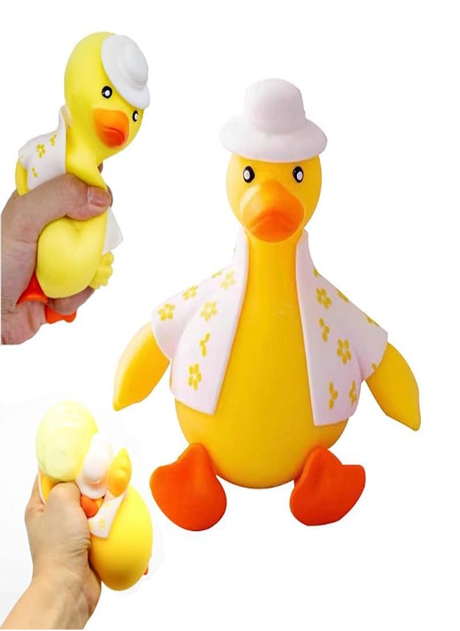 null - SevenRainbows Seven Rainbow Children and Adults Rubber Squeeze Duck Elastic Decompression Ball fidgeting Toy (Yellow) - Image 1