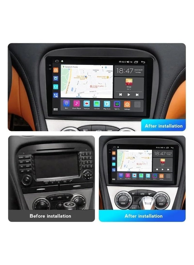 شيزا ستار ستيريو سيارة أندرويد لسيارة مرسيدس بنز SL R230 SL350 SL500 SL55 SL600 SL65 2001 2002 2003 2004 2005 2006 2007 1 جيجابايت رام 32 جيجابايت روم 9 بوصة ميرورلينك واي فاي BT، شاشة لمس IPS مع كاميرا AHD متضمنة - Image 3