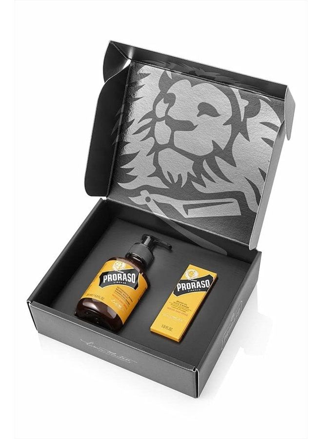 proraso Beard Care Kit for Men | Beard Wash & Beard Oil with Sandalwood to Tame, Cleanse & Detangle Full, Thick and Coarse Beards | Wood & Spice - Image 2