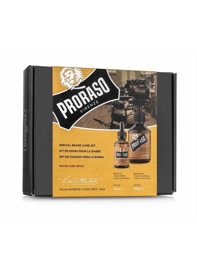 proraso Beard Care Kit for Men | Beard Wash & Beard Oil with Sandalwood to Tame, Cleanse & Detangle Full, Thick and Coarse Beards | Wood & Spice - Image 3