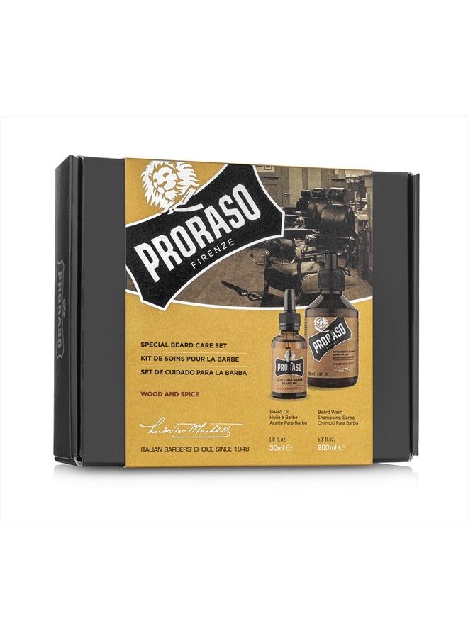 proraso Beard Care Kit for Men | Beard Wash & Beard Oil with Sandalwood to Tame, Cleanse & Detangle Full, Thick and Coarse Beards | Wood & Spice - Image 4