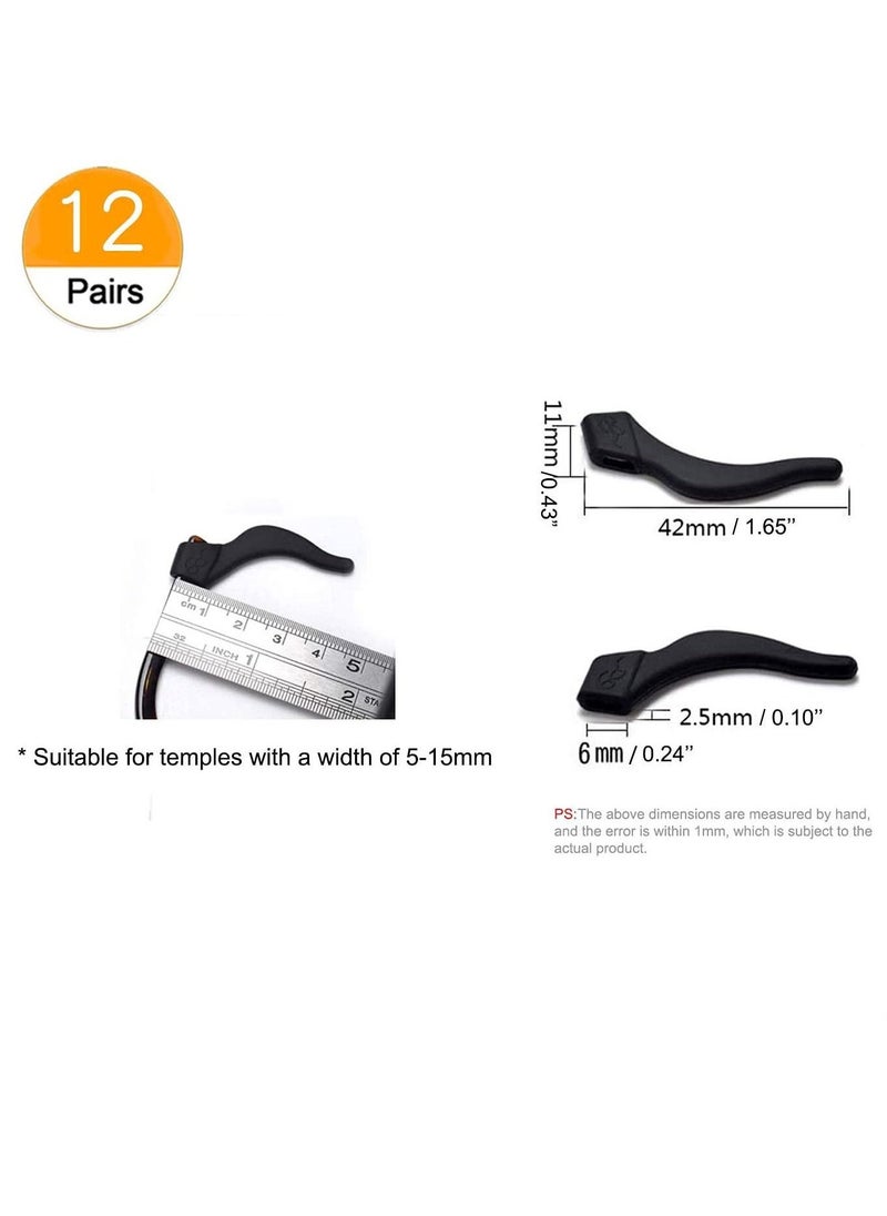 Generic Silicone Ear Hooks Anti-slip Holder Temple Tips Sleeve Retainer for Glasses Sunglasses 12 pairs  - Image 3