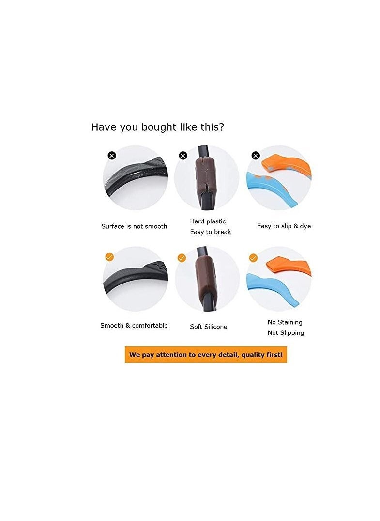 Generic Silicone Ear Hooks Anti-slip Holder Temple Tips Sleeve Retainer for Glasses Sunglasses 12 pairs  - Image 5