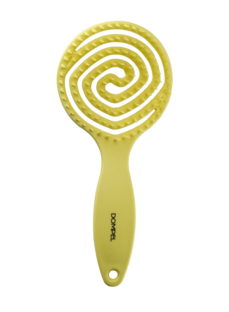 DOMPEL Silicone Hair Styling Brush with Pineapple Scent – Yellow - Image 1