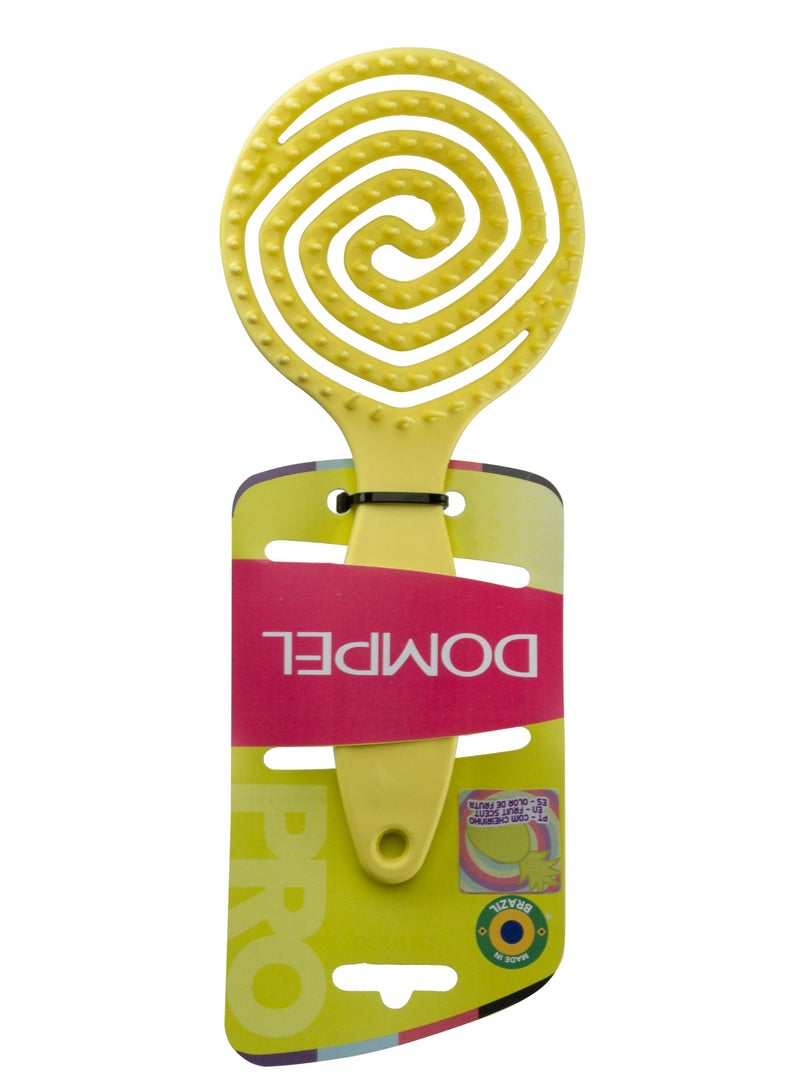 DOMPEL Silicone Hair Styling Brush with Pineapple Scent – Yellow - Image 3