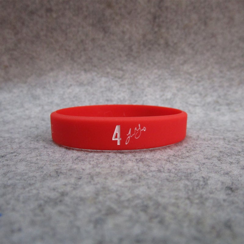 Generic Basketball Star Rockets No.4 Jay Green Signature Sports Bracelet Silicone Wristband Fans Jewelry Yao Ming McGrady Red non-luminous one 17cm