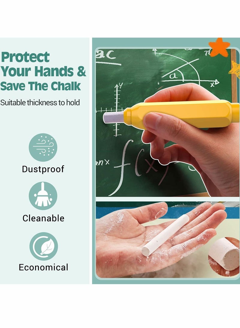 Generic Magnetic Chalk Holder, Adjustable Colorful Reusable Washable Plastic Chalk Holder Set for School Teacher Office (4 Pieces, Yellow, Green, Blue, Red)  - Image 2