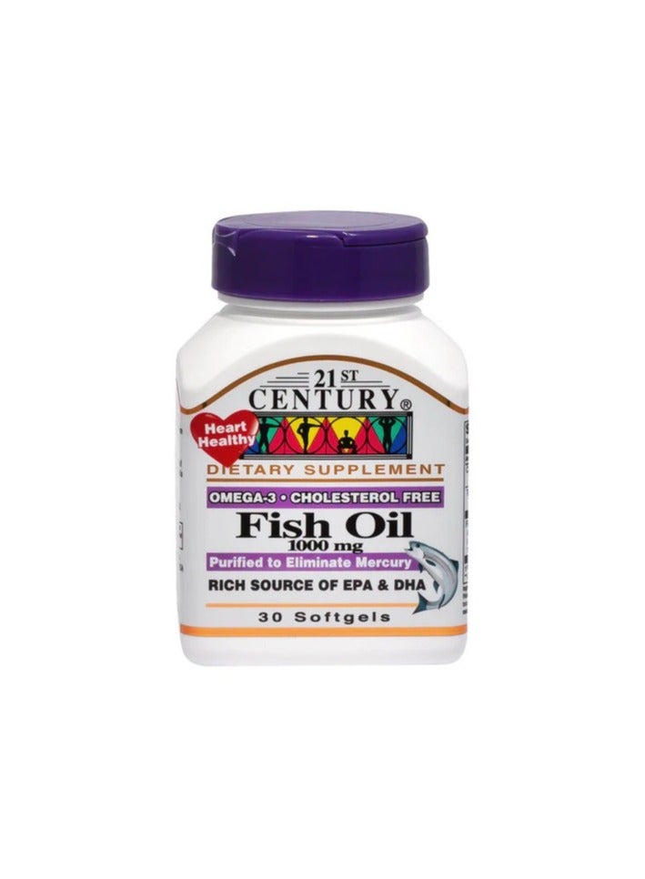 زيت السمك أوميغا-3 1000 ملغ 30 كبسولة لينة