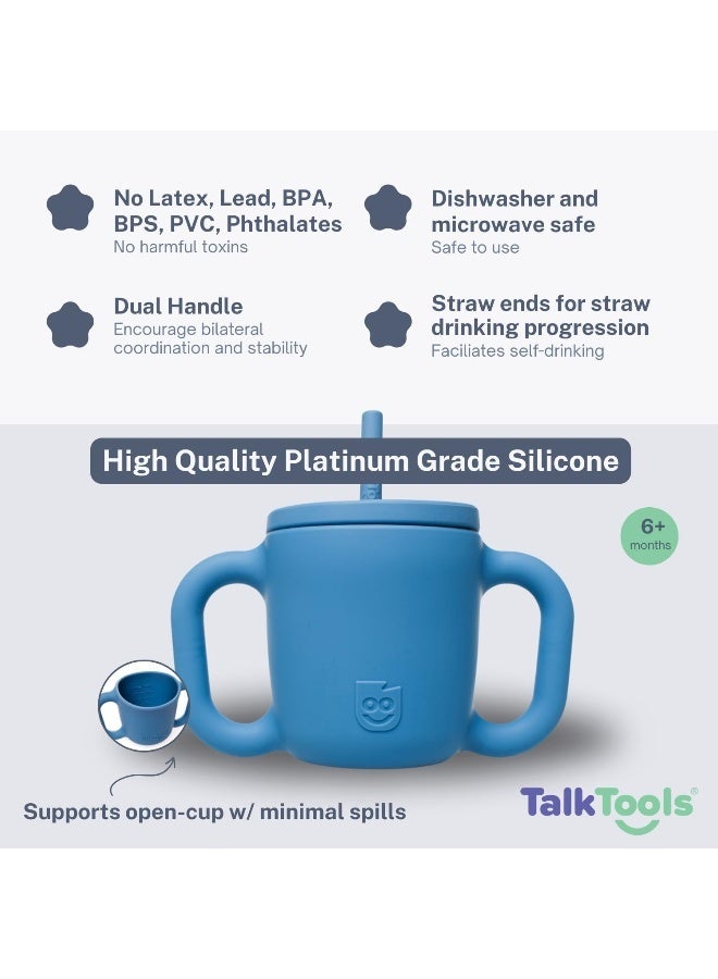 TalkTools ITSY Silicone Training Cup â€“ Mini Straw Cup for Baby - Anti Leak, Spill Proof and BPA Free Cup with Straw Insertion for Kids (Ocean) - Image 2