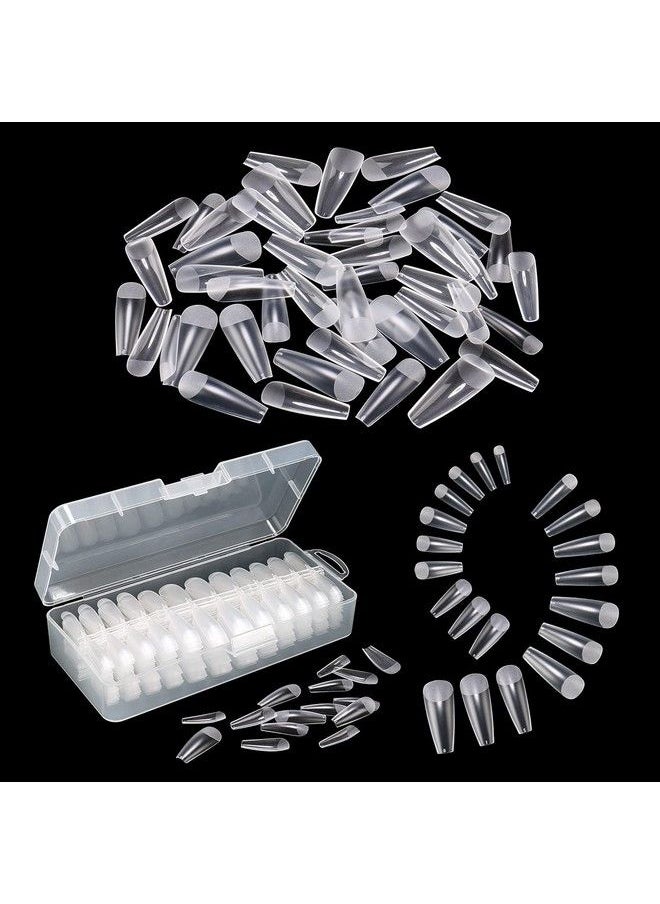 AIMEILI False Nail Tips 432Pcs Clear Matte Coffin Full Cover Nail Tips For Soak Off Nail Extension Acrylic False Press On Nails With Box For Nail Art Salon And Home Diy 10 Sizes  - Image 4
