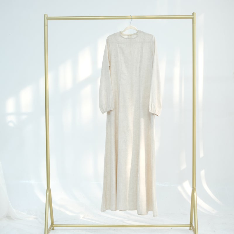 Loriya Waist-Cinching Flared Long-Sleeve Dress with Elastic Cuffs - Loriya 5  Flowers - Image 1