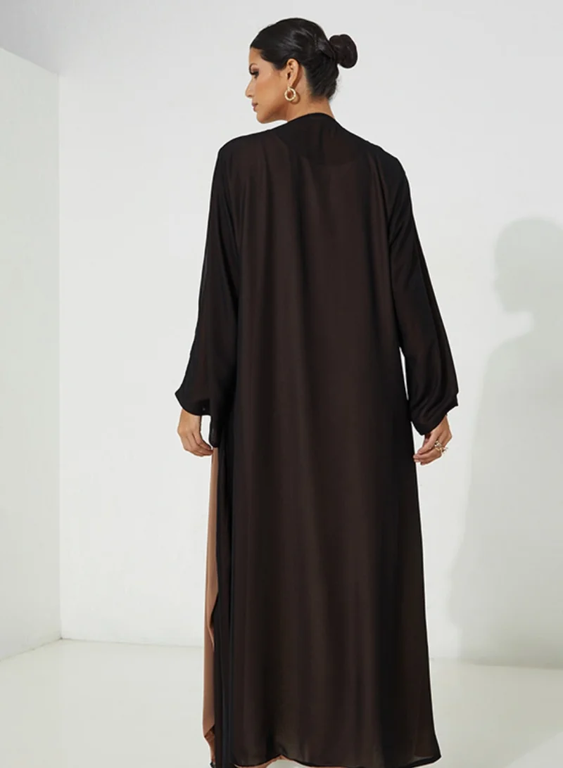 Rosette Abaya Abaya With Double Face Color