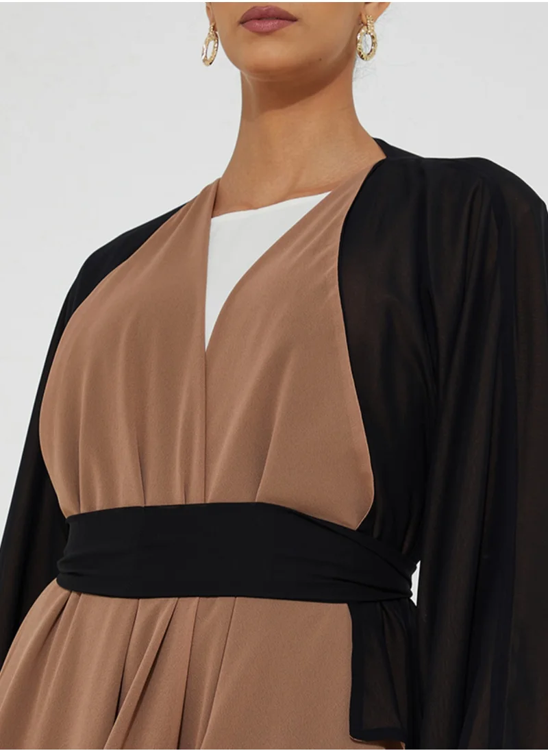Rosette Abaya Abaya With Double Face Color
