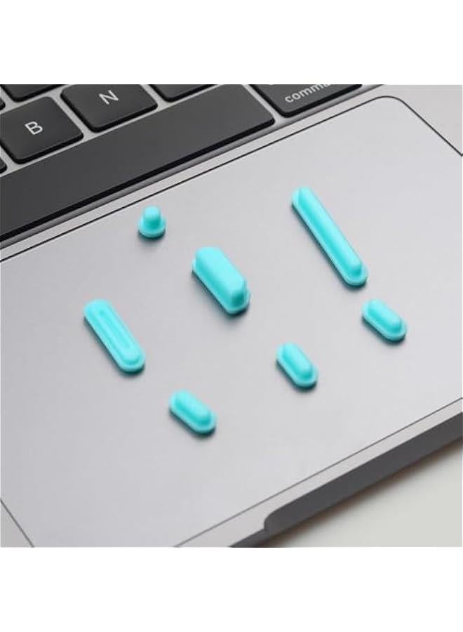 Arabest 14 Piece Dust Plug Set for MacBook Pro 14/16 M4-M1 Pro/Max 2025-2021, HDMI Thunderbolt SD Charger Headphone Cover-Mint  - Image 3