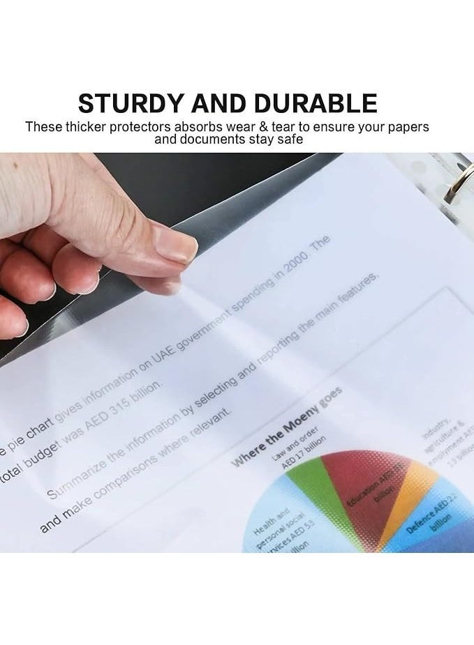 A4 size perforated plastic file folder, small transparent file folder, best plastic folder for office or school work, 100 pieces - Image 3