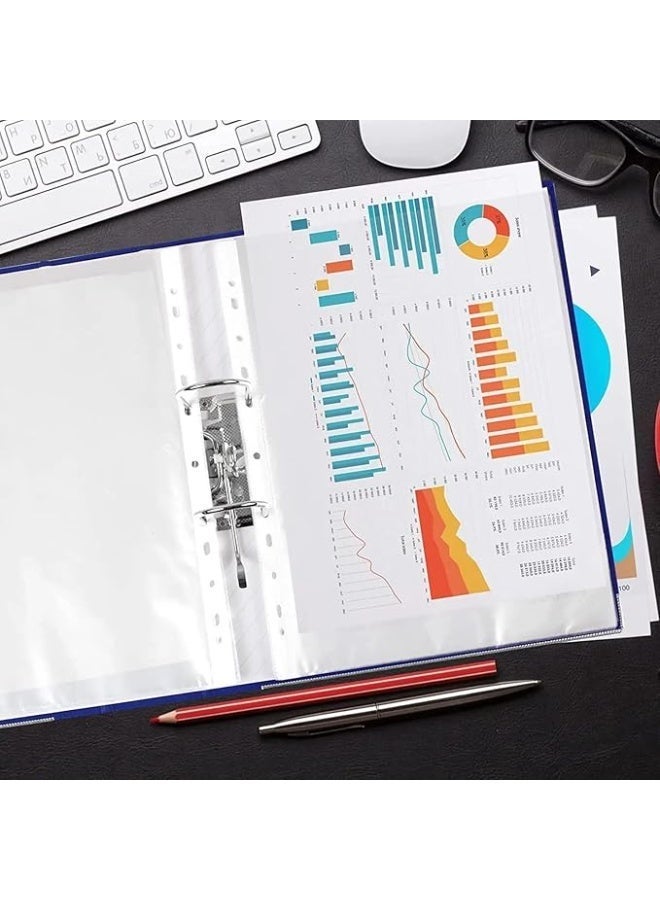 A4 size perforated plastic file folder, small transparent file folder, best plastic folder for office or school work, 100 pieces - Image 4