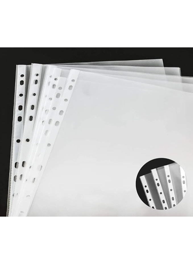 A4 size perforated plastic file folder, small transparent file folder, best plastic folder for office or school work, 100 pieces - Image 1