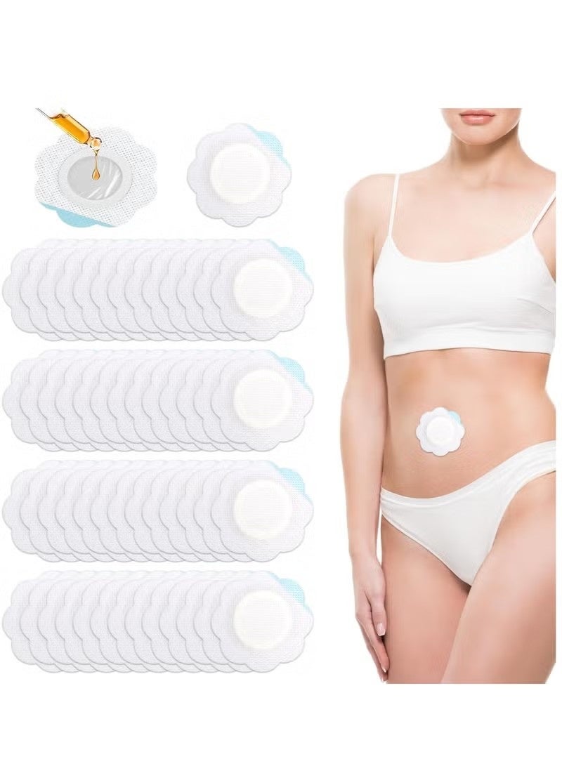 50pcs Castor Oil Pack Wrap for Belly Button, Self-Adhesive High Water Absorption Castor Oil Belly Button Wrap Waterproof Oil-Proof Castor Oil Pack Wrap Oil Not Included(White) - Image 1