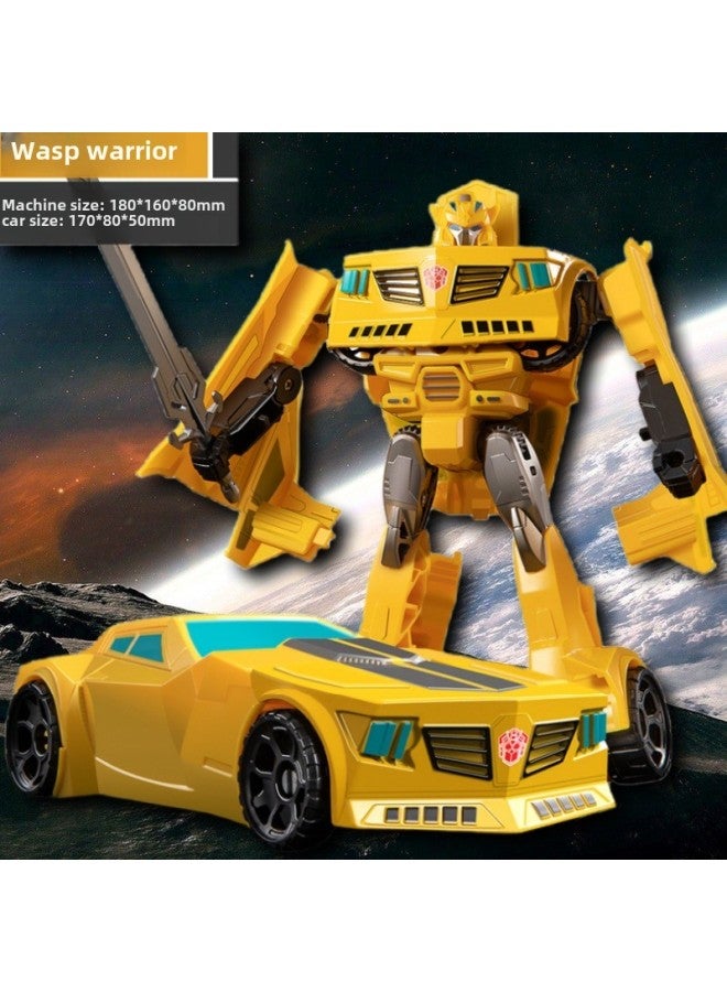 Deformation Toy Model Car Robot King Kong Optimus Prime Wasp Children Boy Alloy Version Toy Hand Wholesale-Color:Alloy Version Wasp Warrior-color Box - Image 1