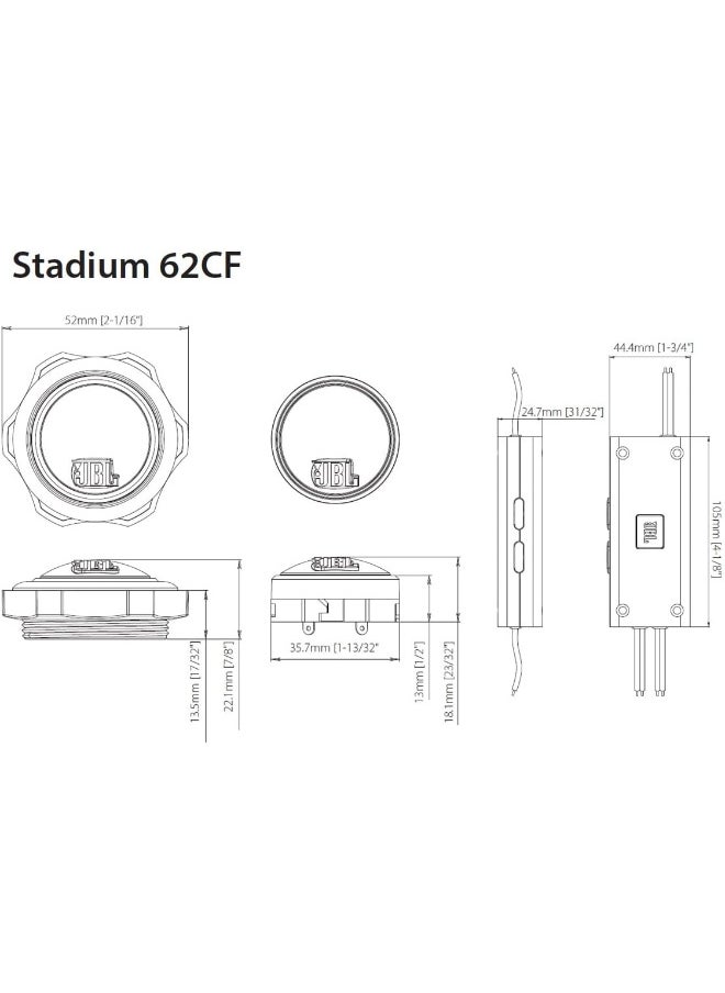 جي بي إل - نظام صوت السيارة Jbl Stadium 62Cf ثنائي الاتجاه - مجموعة صندوق مكبر صوت للسيارة بقدرة 330 وات مع نظام مكبر صوت ثنائي الاتجاه مقاس 165 مم - Image 1