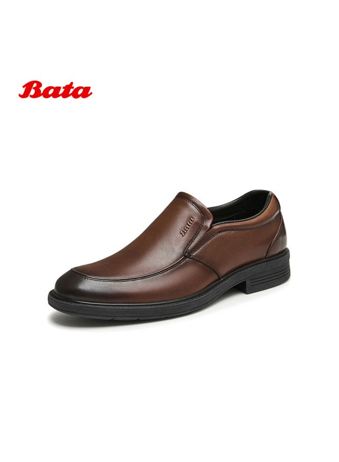 Bata Formal Shoes For Men, Breathable Cowhide And Sheepskin Brogue Business Commute Wedding Shoes, Brown-20108 Cowhide, Size 38 - Image 1