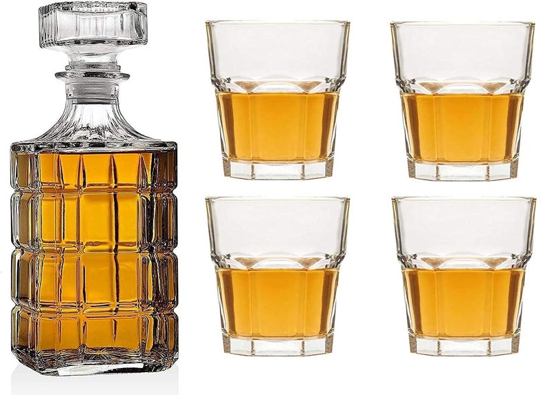 STAR WORK STAR WORK 500 ML European Style Square Glass DIY Wine Beer Whisky Decanter Drink Water Juice Tea Milk Jug Pitcher Bottle with Lid - Image 1