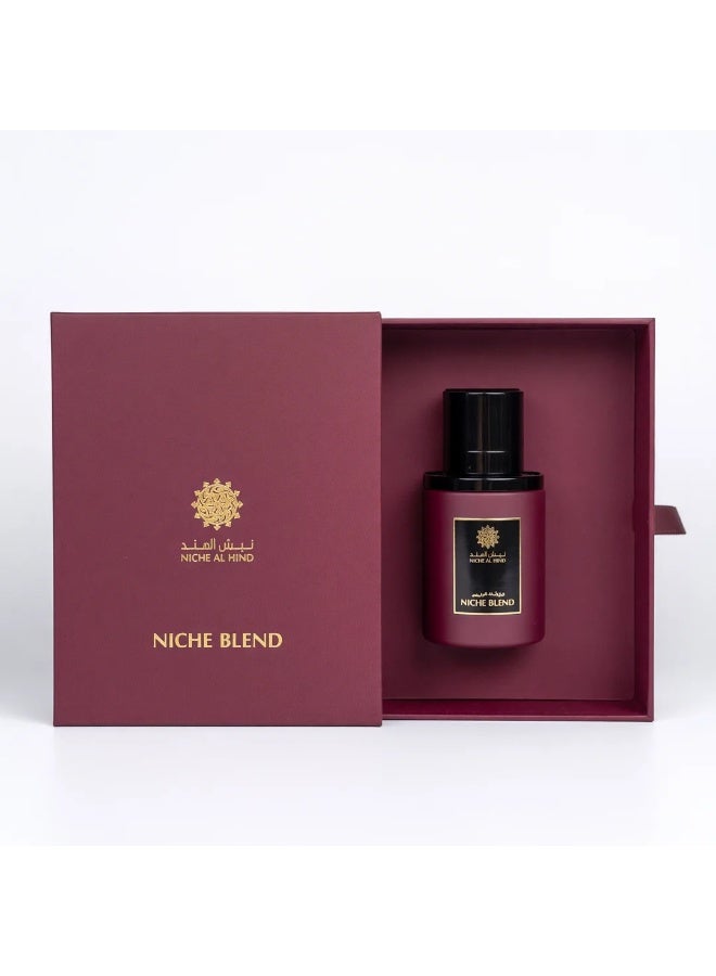 NICHE AL HIND NICHE BLEND Extrait de Parfum for Men and Women – Rum, White Tobacco, Bitter Orange, Cardamom, Grapefruit, Saffron, Vanilla, Tonka Bean – Luxurious Unisex Fragrance, 50ml - Image 1