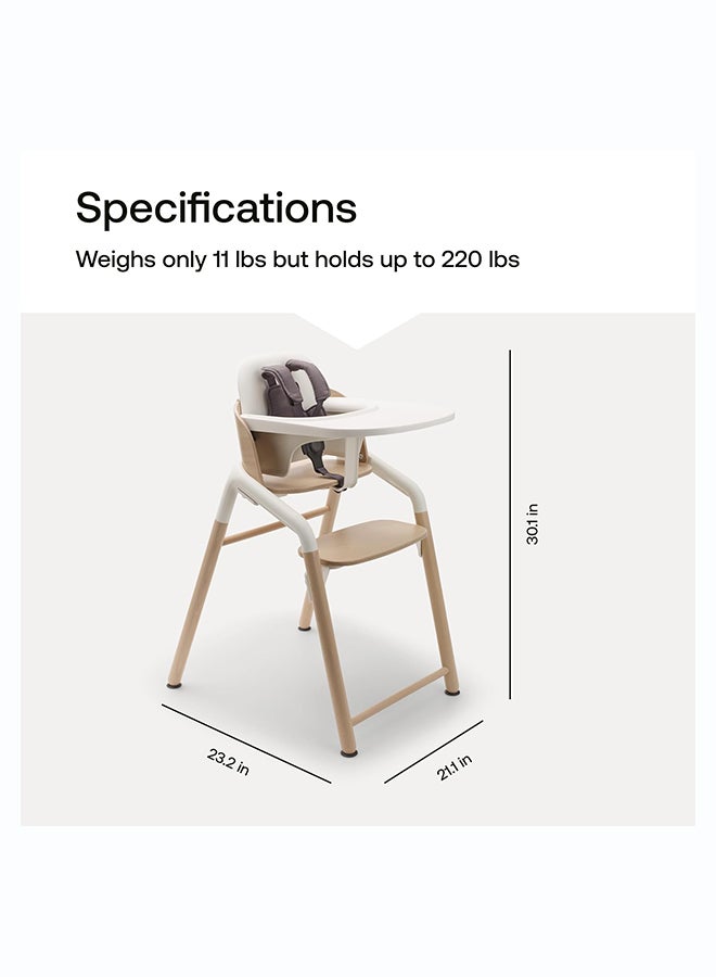 Bugaboo Giraffe Adjustable High Chair in Neutral Wood and White - Image 3
