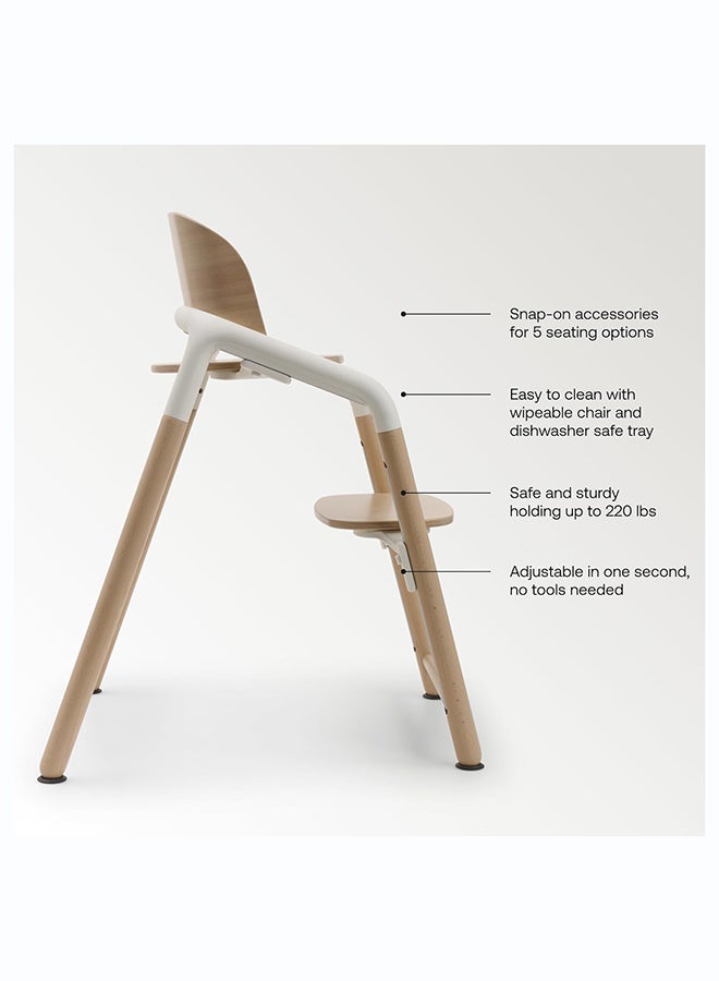 Bugaboo Giraffe Adjustable High Chair in Neutral Wood and White - Image 4