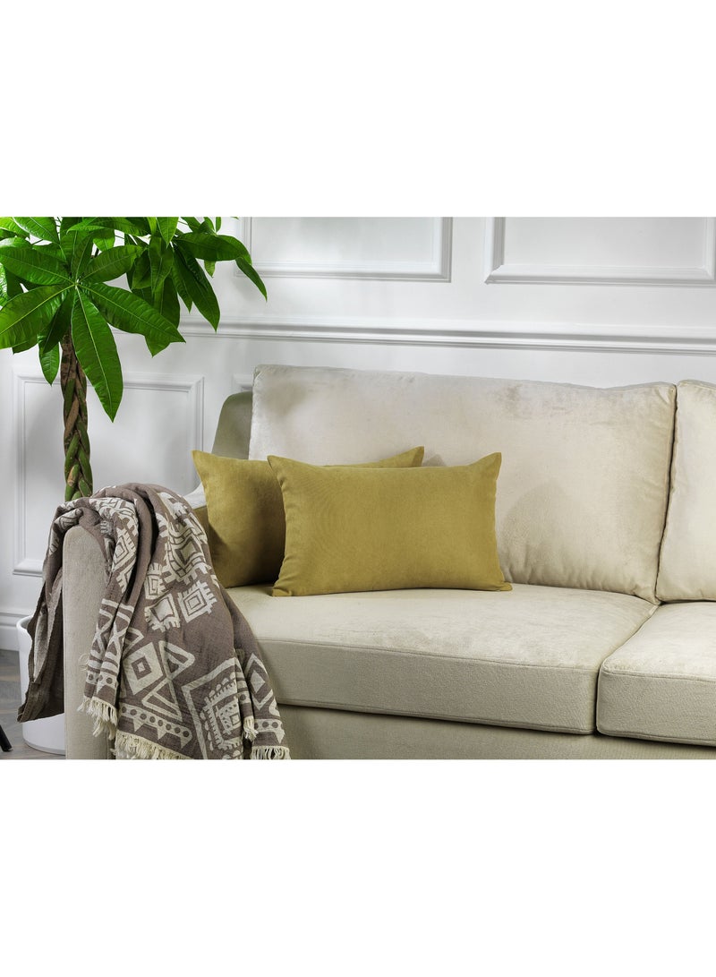 Zeenah Furniture Decorative Solid Color Invisible Zipper Diamond Cushion Cover Velvet Look Throw Pillow Set of 2 Cases for Chair Couch Bedroom & Livingroom Pillowcase - Image 1